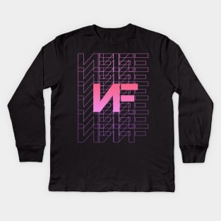 nf line art pink Kids Long Sleeve T-Shirt